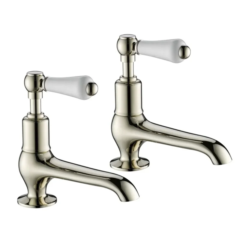 Just Taps Grosvenor Lever Long Nose Basin Taps Nickel detail view - Image 1