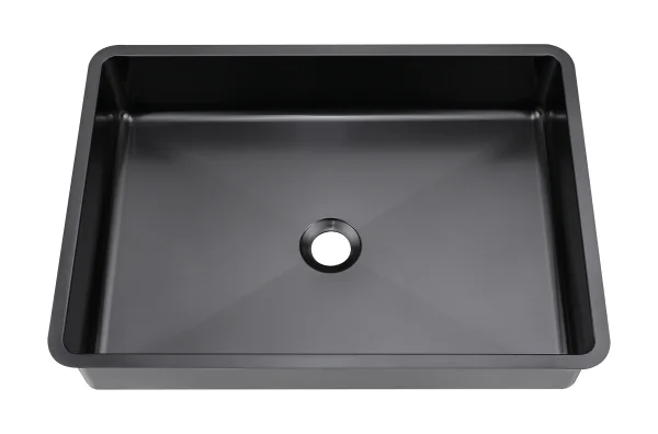 Ava Square Stainless Steel Undermounted Basin 490x340 Brushed Black