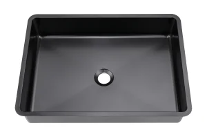 Ava Square Stainless Steel Undermounted Basin 490x340 Brushed Black
