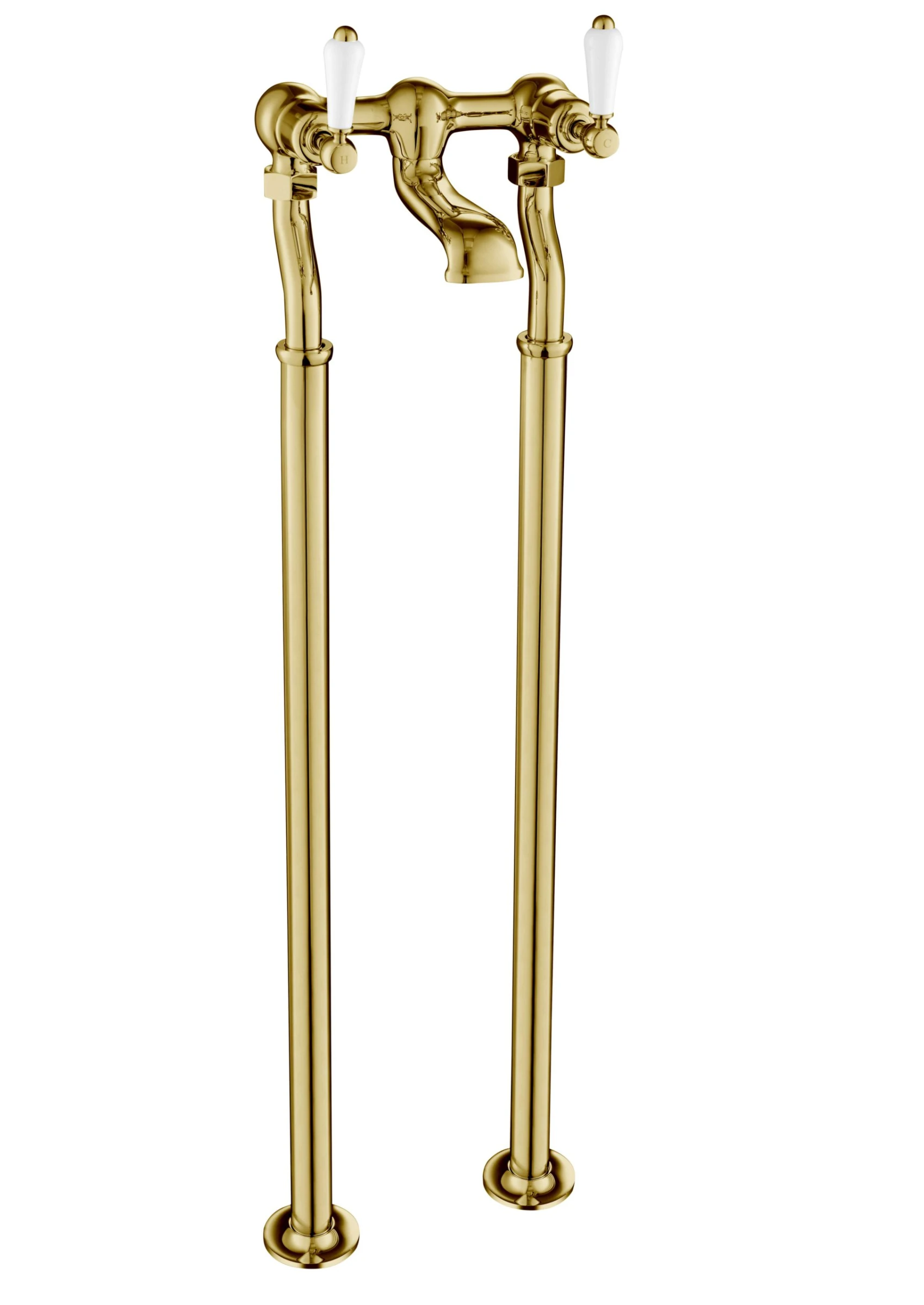 Just Taps Grosvenor Lever Freestanding Bath Filler Light Gold