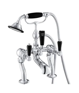 Just Taps Grosvenor Lever Deck Bath Shower Mixer With Kit Matt Black