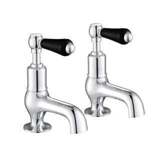 Just Taps Grosvenor Lever Cloakroom Basin Taps Matt Black