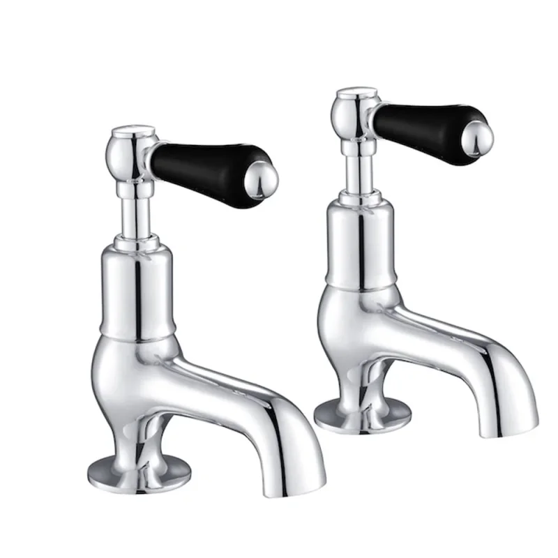 Just Taps Grosvenor Lever Cloakroom Basin Taps Matt Black detail view - Image 1