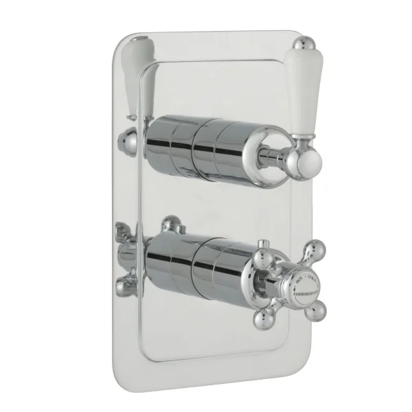 Just Taps Grosvenor Lever Concealed Thermostatic 1 Outlet Valve Vertical Chrome