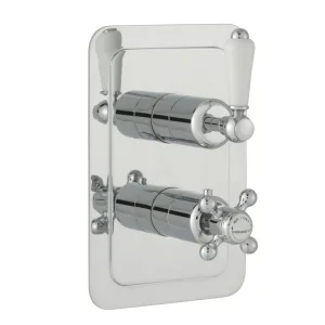 Just Taps Grosvenor Lever Concealed Thermostatic 1 Outlet Valve Vertical Chrome