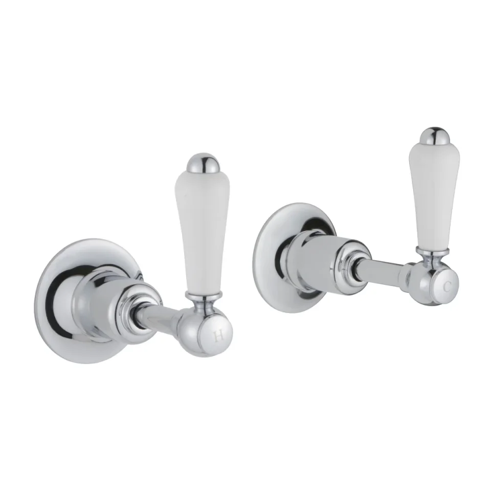 Just Taps Grosvenor Lever Concealed Wall Valves Chrome detail view - Image 1