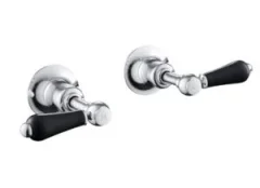 Just Taps Grosvenor Lever Concealed Wall Valves Matt Black detail view - Image 4