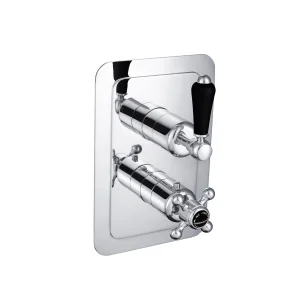 Just Taps Grosvenor Lever -Conc/Therm 1 Outlet Valve Vertical Matt Black