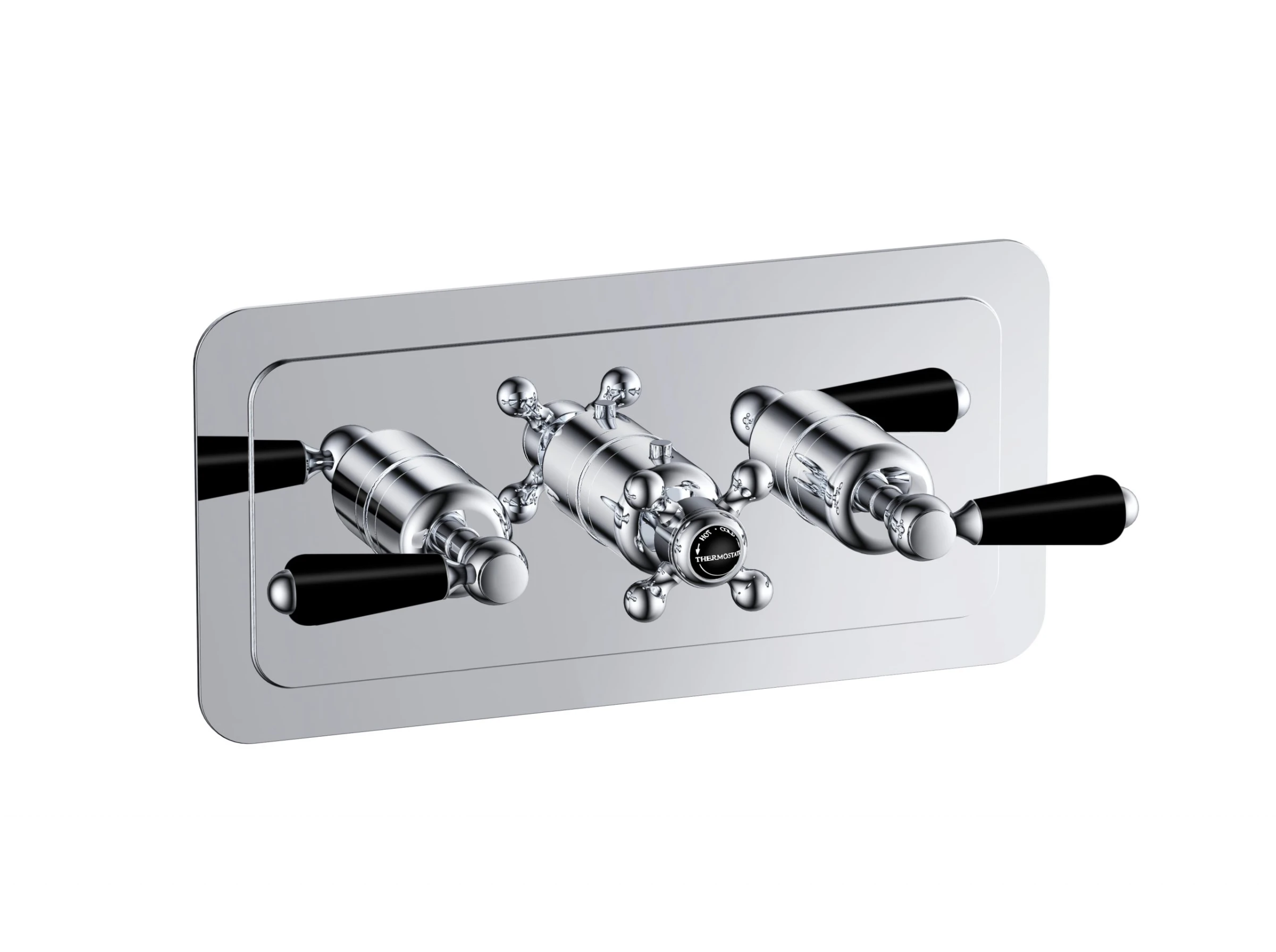Just Taps Grosvenor Lever -Therm 2 Outlet Valve Horizontal Matt Black