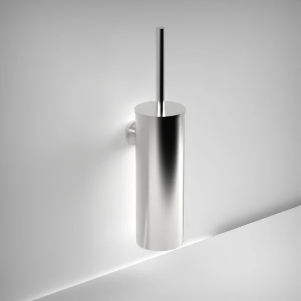 Ava Round Toilet Brush Holder - Polished Stainless Steel