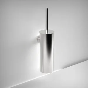 Ava Round Toilet Brush Holder - Polished Stainless Steel