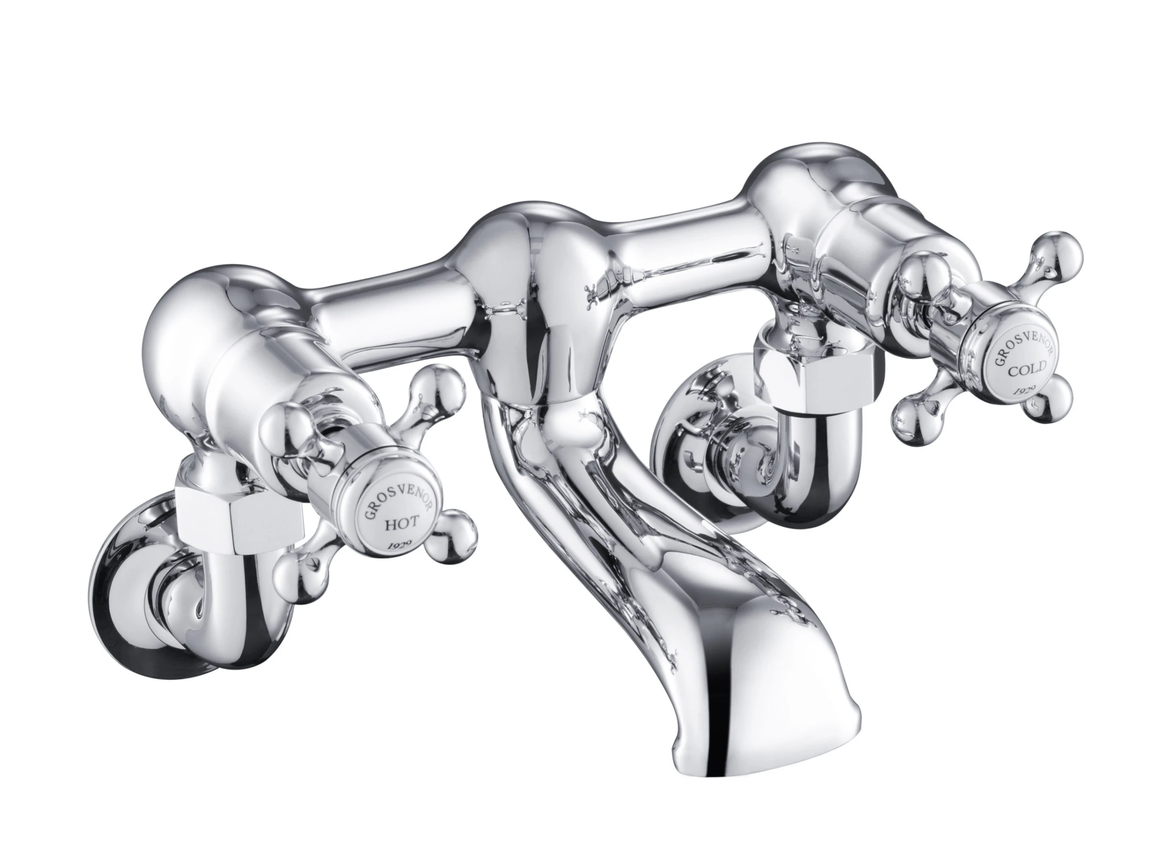 Just Taps Grosvenor Cross Wall Mounted Bath Filler Chrome