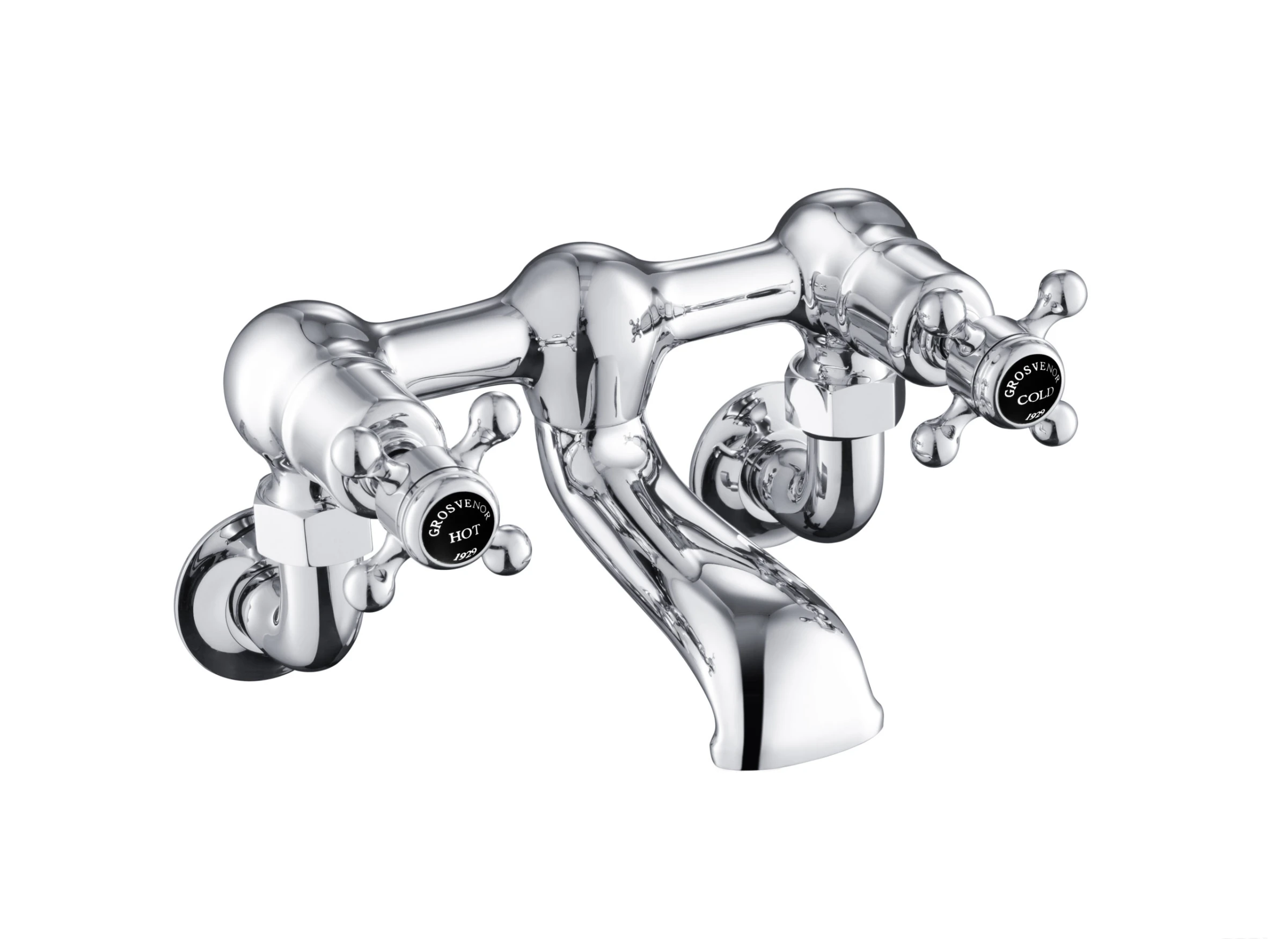 Just Taps Grosvenor Cross Wall Mounted Bath Filler Matt Black