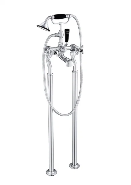Just Taps Grosvenor Cross Freestanding Bsm With Kit Matt Black