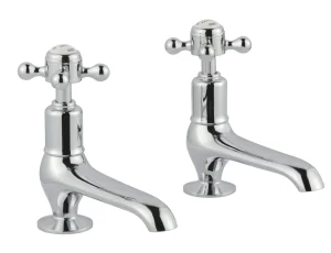 Just Taps Grosvenor Cross Long Nose Basin Taps Chrome