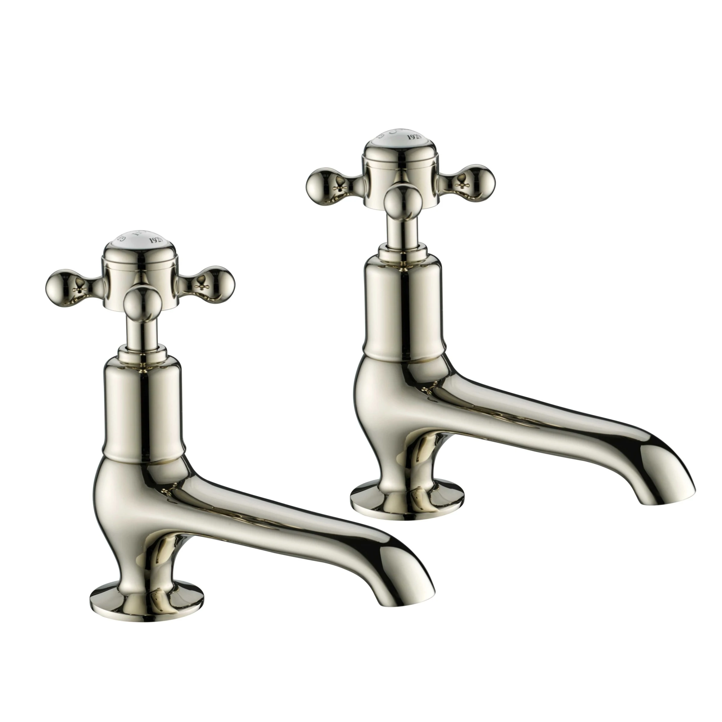Just Taps Grosvenor Cross Long Nose Basin Taps Nickel