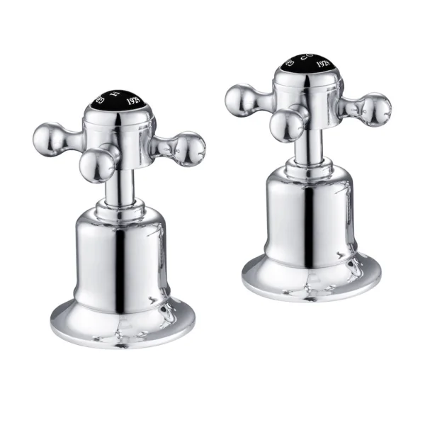 Just Taps Grosvenor Cross Panel Valves Black Indices