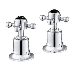 Just Taps Grosvenor Cross Panel Valves Black Indices