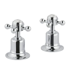 Just Taps Grosvenor Cross Panel Valves Chrome