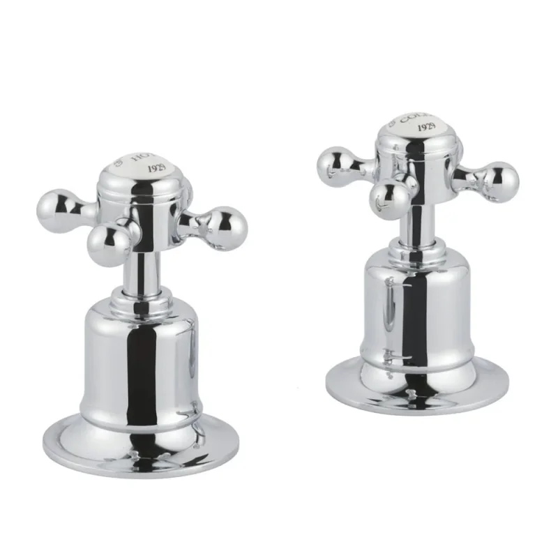 Just Taps Grosvenor Cross Panel Valves Chrome detail view - Image 1