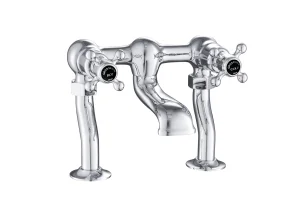 Just Taps Grosvenor Cross Deck Mounted Bath Filler Matt Black