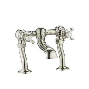 Just Taps Grosvenor Cross Deck Mounted Bath Filler Nickel