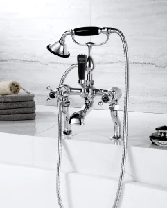 Just Taps Grosvenor Cross Deck Mounted Bsm With Kit Matt Black