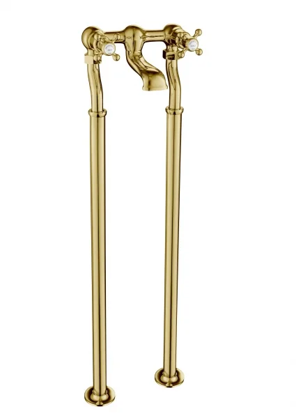 Just Taps Grosvenor Cross Freestanding Bath Filler Light Gold