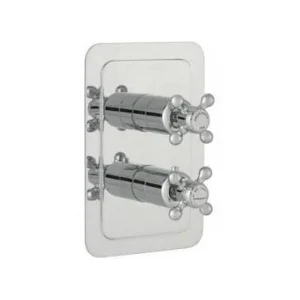 Just Taps Grosvenor Cross Concealed Thermostatic 2 Outlet Valve Chrome