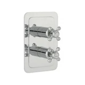 Just Taps Grosvenor Cross Concealed Thermostatic 2 Outlet Valve Chrome