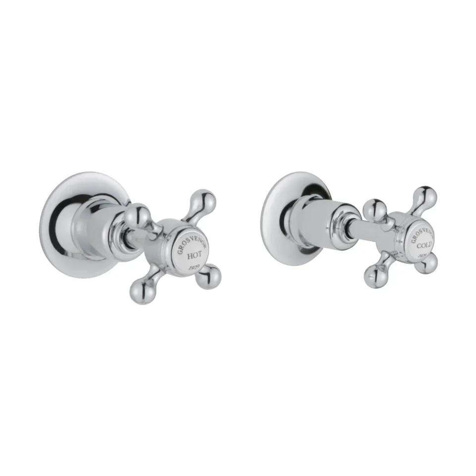 Just Taps Grosvenor Cross Concealed Wall Valves detail view - Image 1