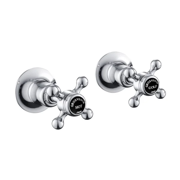 Just Taps Grosvenor Cross Concealed Wall Valves Matt Black