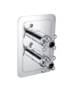 Just Taps Grosvenor Cross Conc Thermostatic 1 Outlet Valve Matt Black