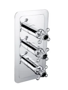 Just Taps Grosvenor Cross Conc Thermostatic 2 Outlet Valve Vertical  M/B