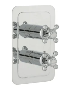 Just Taps Grosvenor Cross Concealed Thermostatic 1 Outlet Valve Chrome