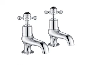 Just Taps Grosvenor Cross Bath Taps Matt Black Indices