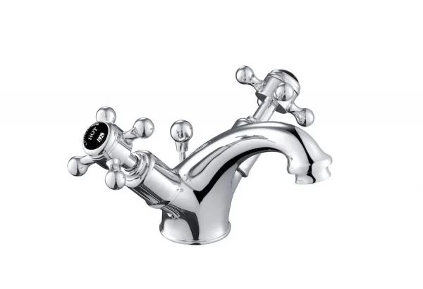 Just Taps Grosvenor Cross Basin Mixer With Puw Matt Black