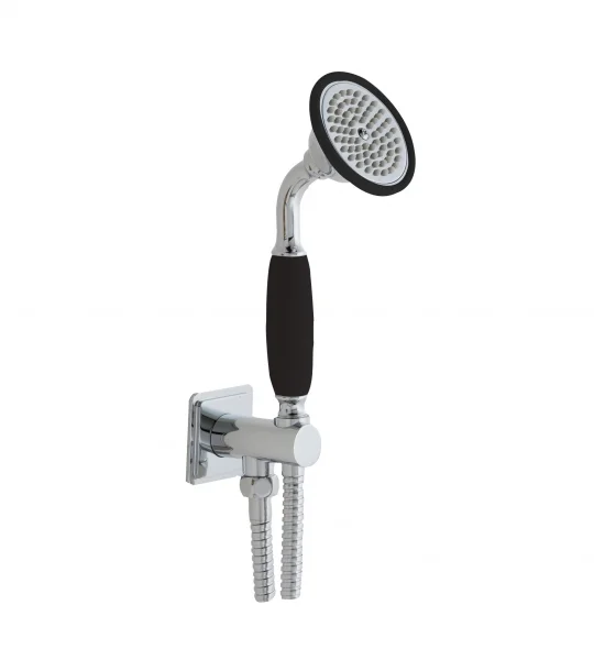Just Taps Grosvenor - Wall Outlet With H/shower & Hose Matt Black