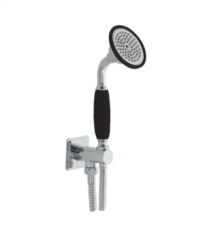 Just Taps Grosvenor - Wall Outlet With H/shower & Hose Matt Black detail view - Image 1