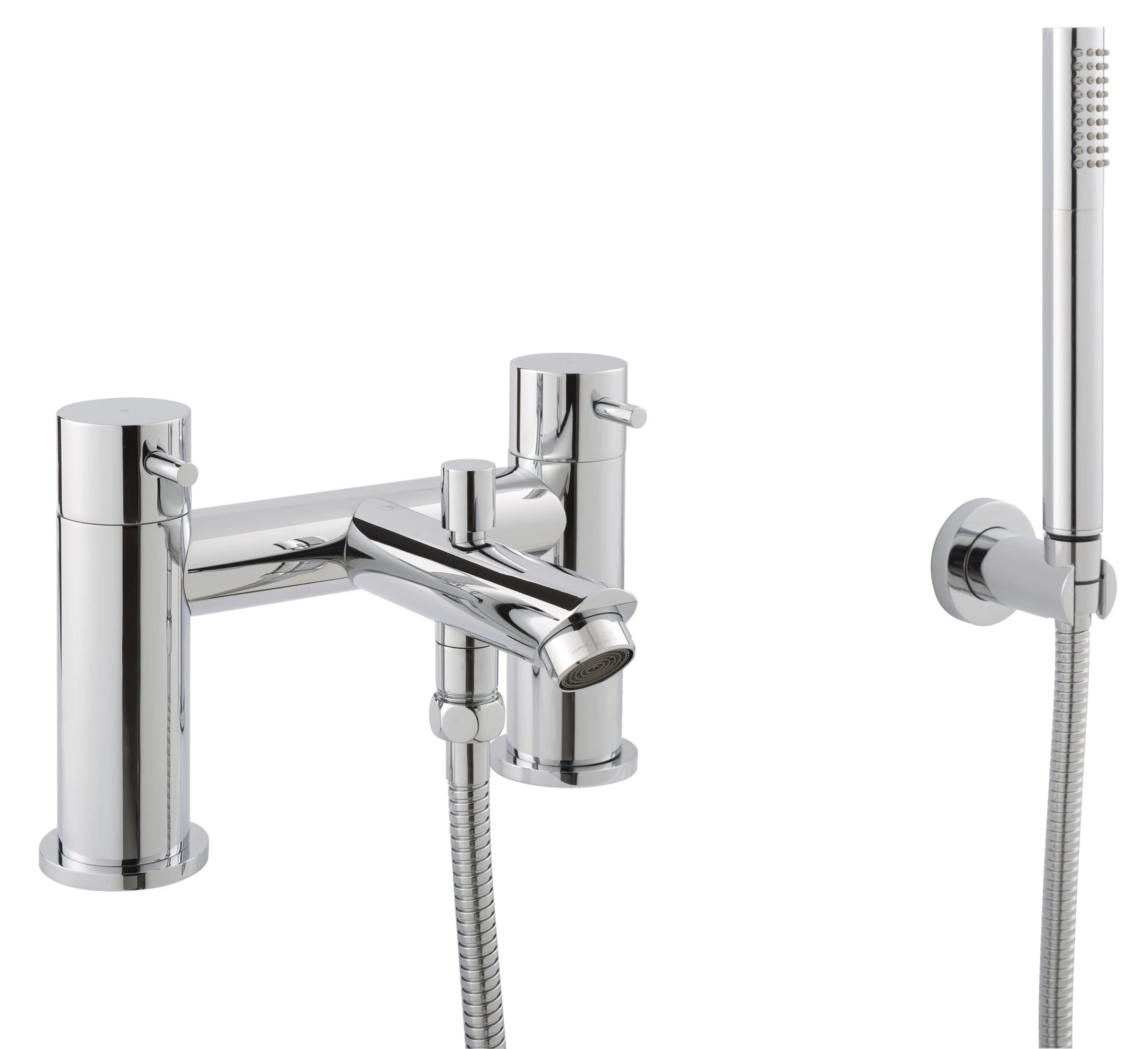 Just Taps Fonti Deck Mounted Bath Shower Mixer With Kit Chrome