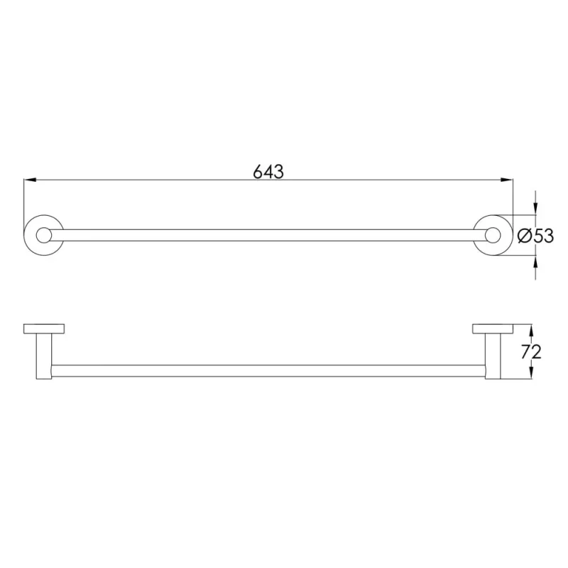 Just Taps Florence Towel Bar Chrome detail view - Image 6