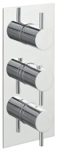 Just Taps Florence Thermostatic Concealed 3 Outlet  Vertical Designer Handle Chrome