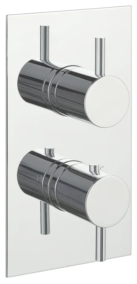 Just Taps Florence Thermostatic Concealed 3 Outlet  Designer Handle Chrome detail view - Image 1