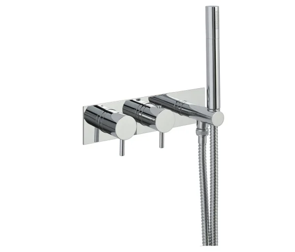Just Taps Florence Thermostatic Concealed 2 Outlet With Attached Handset Chrome