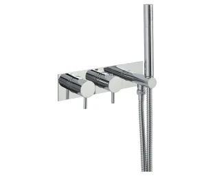 Just Taps Florence Thermostatic Concealed 2 Outlet With Attached Handset Chrome