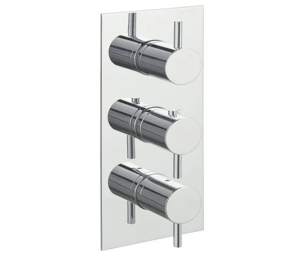 Just Taps Florence Thermostatic Concealed 2 Outlet  Vertical Designer Handle Chrome