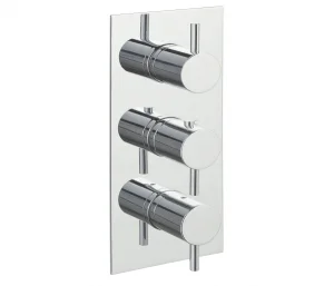 Just Taps Florence Thermostatic Concealed 2 Outlet  Vertical Designer Handle Chrome