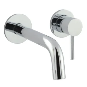 Just Taps Florence Single Lever Wall Mounted Basin Mixer 240mm Chrome