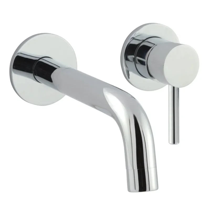 Just Taps Florence Single Lever Wall Mounted Basin Mixer 240mm Chrome detail view - Image 1