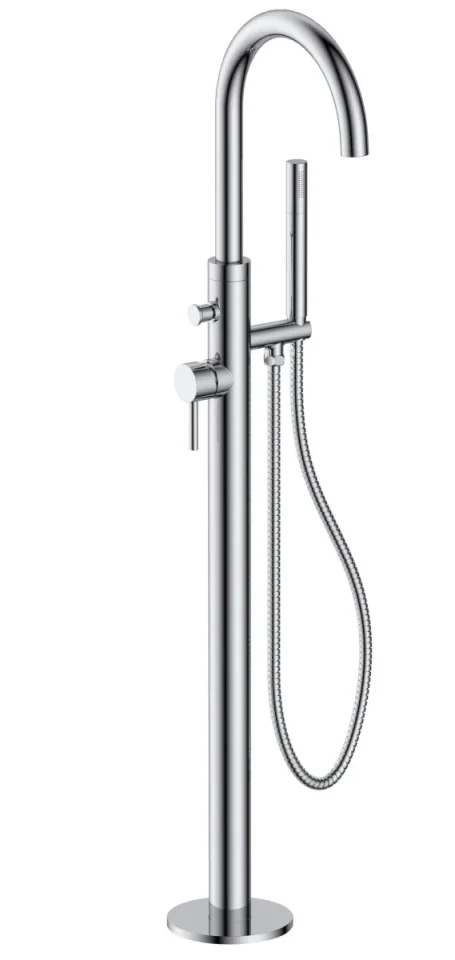 Just Taps Florence Floor Standing Single Lever Bath Shower Mixer Chrome detail view - Image 1